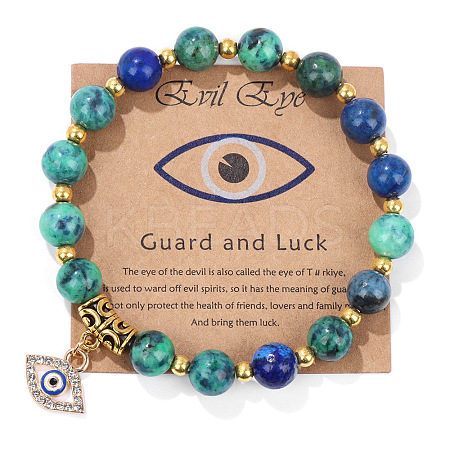 Natural Lapis Lazuli Round Beads Stretch Bracelets FS-WG18FCB-14-1