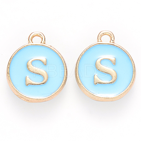 Golden Plated Alloy Enamel Charms ENAM-S118-04S-1