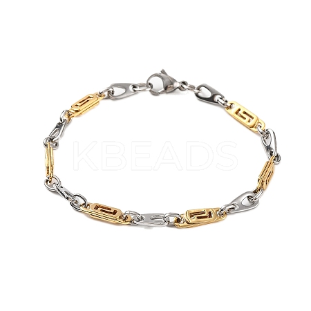 201 Stainless Steel Link Chain Bracelets BJEW-B078-120GP-1