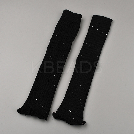 Sequin Acrylic Fiber Yarn Leg Warmers Socks AJEW-WH20064-46A-1
