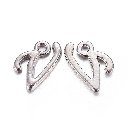 Platinum Plated Alloy Letter Pendants LS-PALLOY-J718-01P-V-1