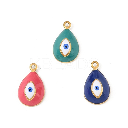 304 Stainless Steel Enamel Pendants STAS-P396-24G-M-1