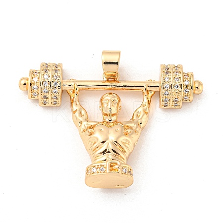 Brass Micro Pave Cubic Zirconia Pendants KK-P250-11G-1