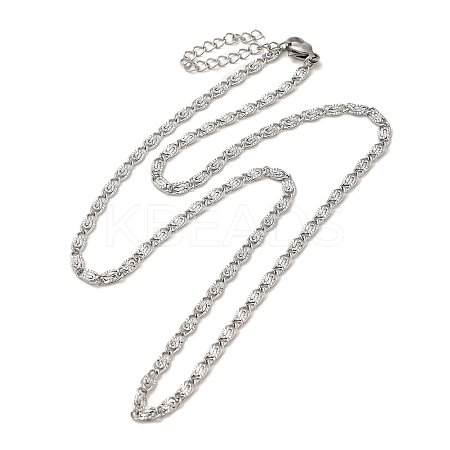 304 Stainless Steel Lumachina Chain Necklaces NJEW-C060-01A-P-1