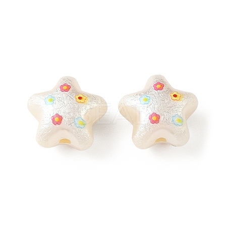 Printed Opaque Acrylic Beads OACR-B054-01E-1