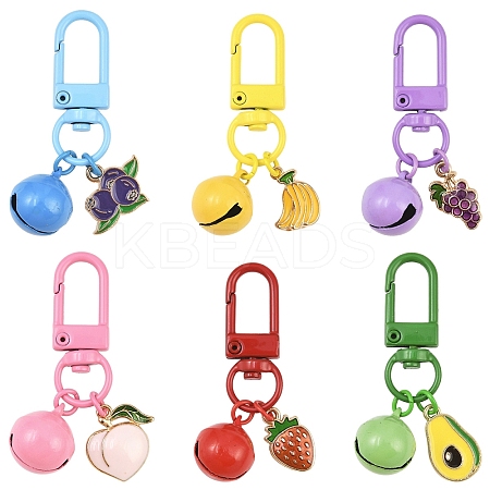 6Pcs Alloy Enamel Pendant Decorations HJEW-YW00171-1