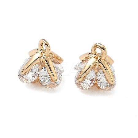 Brass Micro Pave Cubic Zirconia Pendants KK-S350-14G-1