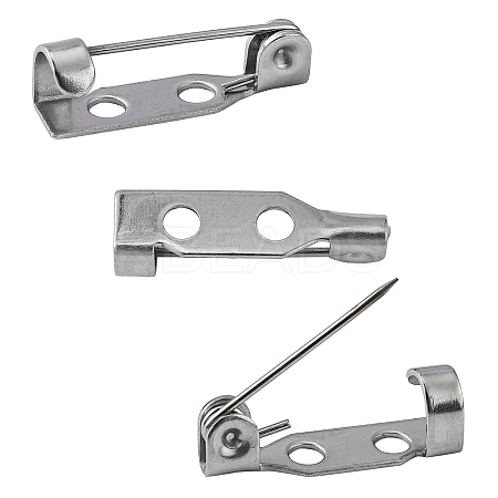 304 Stainless Steel Brooch Pin Back Bar Findings X-STAS-J011-09B-1