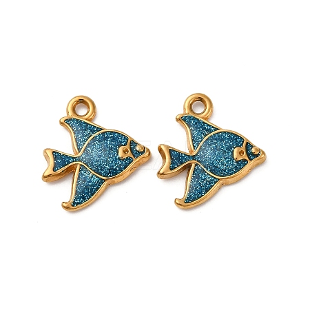 304 Stainless Steel Enamel Pendants STAS-Q363-01A-G-1