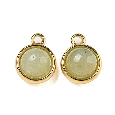 Natural Green Aventurine Half Round Charms STAS-L080-009G-03-1