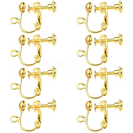 Rack Plated Brass Screw Clip-on Earring Findings KK-YW0001-10G-1