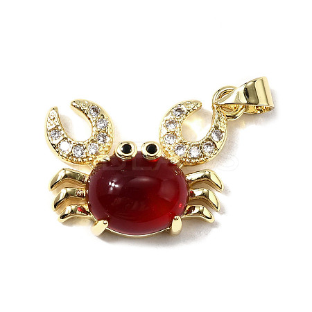 Brass Micro Pave Cubic Zirconia Pendants KK-K302-05G-1
