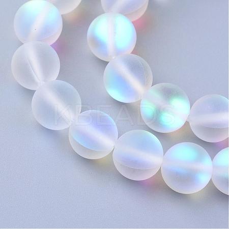 Synthetic Moonstone Beads Strands G-R375-8mm-A13-1