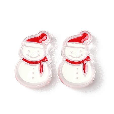 Christmas Decorations Theme Opaque Acrylic Bead with Enamel OACR-Z021-01J-1