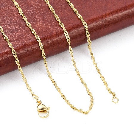 Brass Singapore Chains Necklace for Women NJEW-P265-07G-1