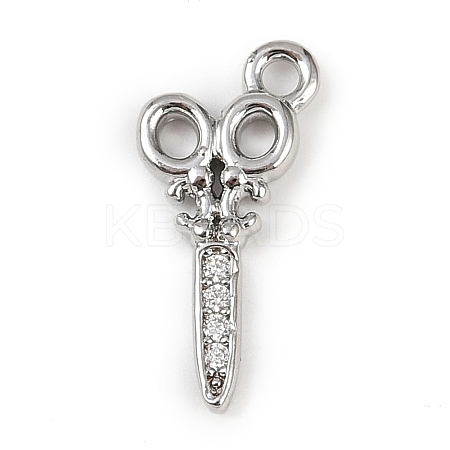 Brass Micro Pave Clear Cubic Zirconia Pendants LS-KK-L238-19P-1