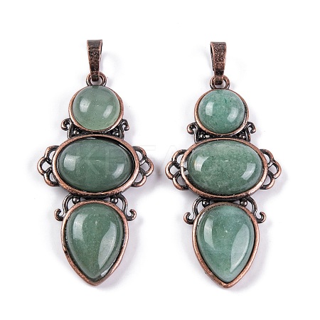 Natural Green Aventurine Pendants G-Q158-04-10-1