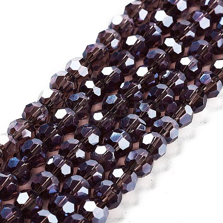 Electroplate Transparent Glass Beads Strands EGLA-A035-T6mm-A13-1