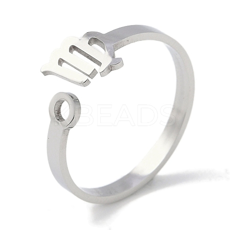 Non-Tarnish Constellations 304 Stainless Steel Open Cuff Ring for Women RJEW-L122-001P-09-1