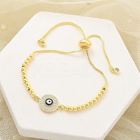 Brass Micro Pave Cubic Zirconia Slider Bracelets for Women BJEW-S158-08G-01-1