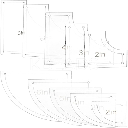 2~6 Inch Transparent Acrylic Quilting Templates DIY-WH0381-001-1