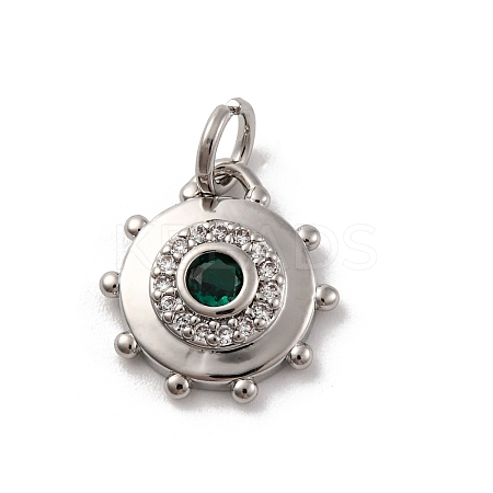 Brass Micro Pave Cubic Zirconia Charms KK-U033-22P-03-1