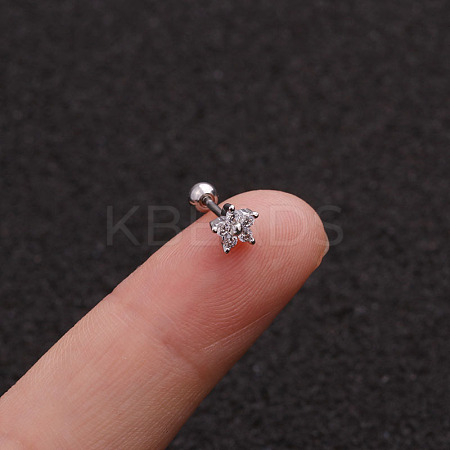 Brass Micro Pave Clear Cubic Zirconia Cartilage Earrings for Women WG50079-06-1