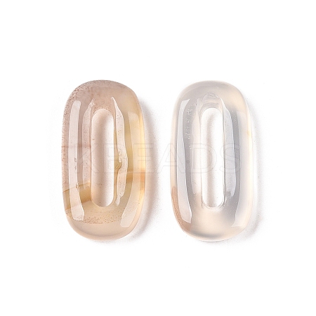 Natural white Agate Oval Pendants G-N342-105B-1