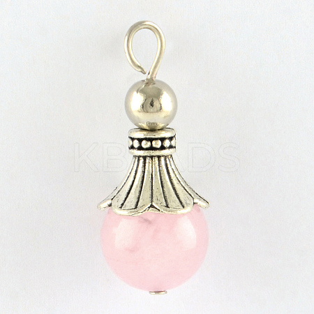 Natural Rose Quartz Pendants G-Q459-02Q-1