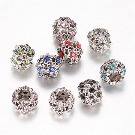 Alloy Glass Rhinestone European Beads PALLOY-N0116-009-1