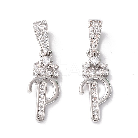 Eco-Friendly Brass Micro Pave Cubic Zirconia Pendants KK-K265-01P-P-1