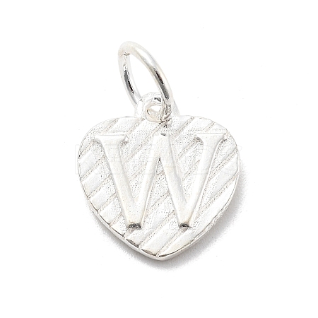 925 Sterling Silver Heart with Capital Letter Charms STER-S009-13W-S-1