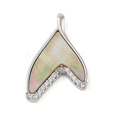 Brass Micro Pave Clear Cubic Zirconia Pendants KK-Q816-05P-02-1