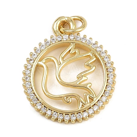 Brass Micro Pave Cubic Zirconia Pendants KK-Z123-13G-1