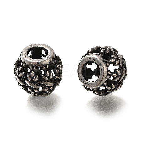 304 Stainless Steel European Beads STAS-D191-06A-AS-1