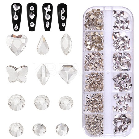 1 Set Glass Rhinestone Nail Art Decoration MRMJ-CP0001-32A-1