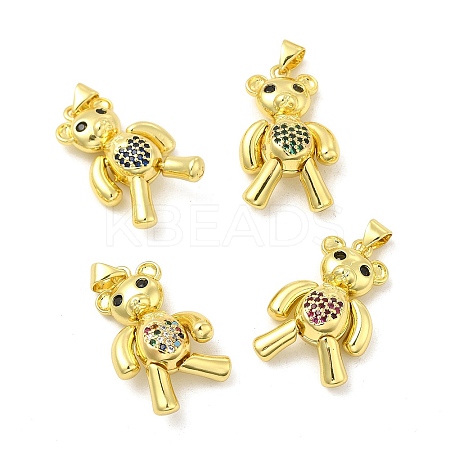 Brass Micro Pave Cubic Zirconia Pendants KK-H441-06G-1