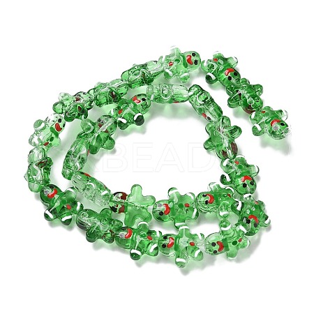Christmas Transparent Glass Beads Strands LAMP-M021-02F-1