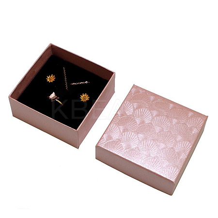 Shell Pattern Cardboard Jewelry Set Boxes PW-WG4A34F-05-1