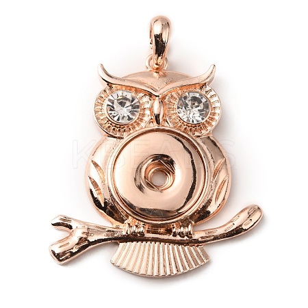 Alloy Rhinestone Hang Snap Base Pendant for Interchangeable Snap Charms Jewelry Making FIND-WH0117-42RG-1