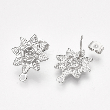 Non-Tarnish 304 Stainless Steel Stud Earring Findings STAS-T045-17P-1