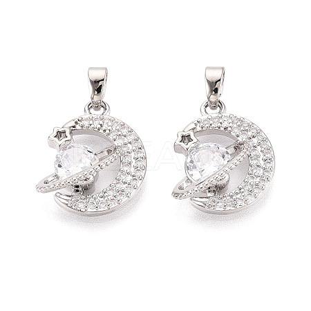 Brass Micro Pave Cubic Zirconia Pendants KK-D357-16C-P-1