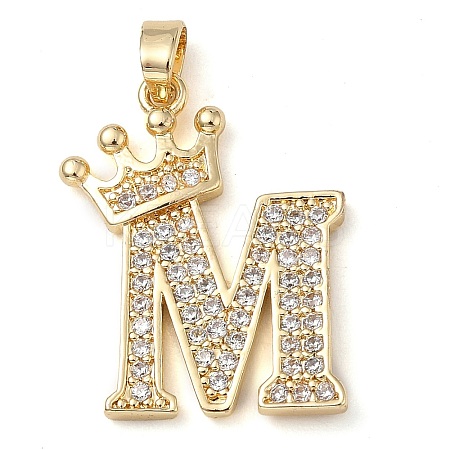 Rack Plating Brass Micro Pave Cubic Zirconia Pendants KK-D535-01M-RS-1