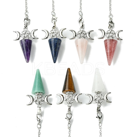 Natural Mixed Stone Cone Dowsing Pendulum Big Pendants G-C114-01P-1