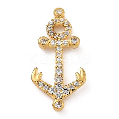 Rack Plating Brass Micro Pave Clear Cubic Zirconia Slide Charms KK-A234-015G-1