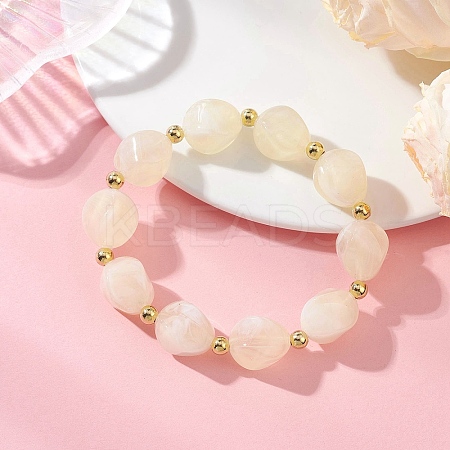 Acrylic Imitation Gemstone Beads Stretch Bracelets for Women BJEW-JB13236-01-1