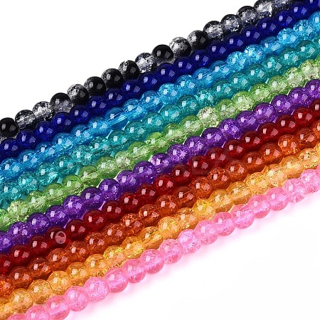 Crackle Glass Beads Strands CCG-Q001-6mm-M-1
