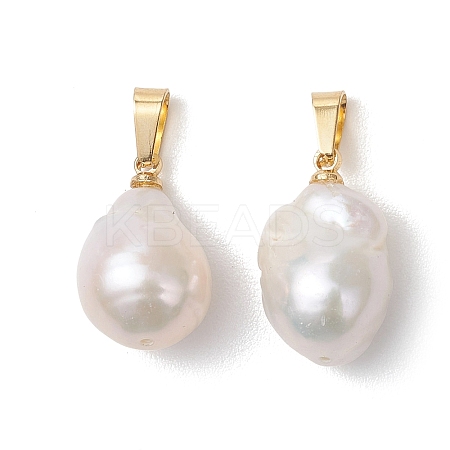 Natural Baroque Pearl Keshi Pearl Pendants PALLOY-JF05003-1