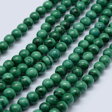 Natural Malachite Beads Strands G-F571-27AB1-6mm-1