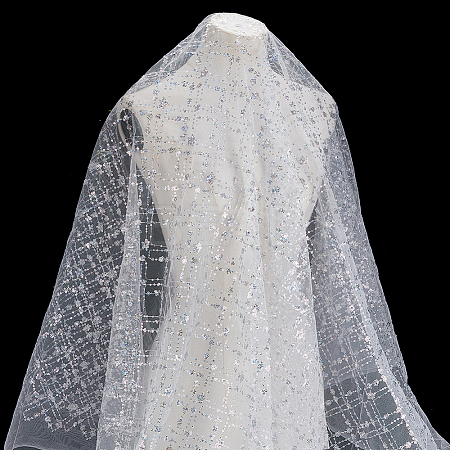Sequin Polyester Lace Fabric DIY-WH0622-147B-1